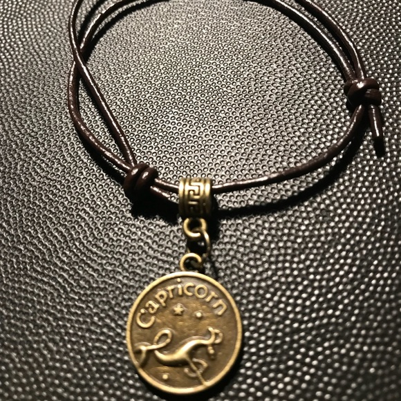 Ambitious Capricorn The Goat Leather Unisex Bangle - Picture 1 of 2